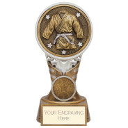 Ikon Tower Martial Arts Award Antique Silver & Gold 