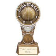 Ikon Tower Basketball Award Antique Silver & Gold 