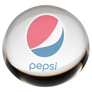 Colour Printed Clear Glass Domed Paperweight
