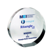 Colour Printed Glass Round Paperweight with Presentation Case