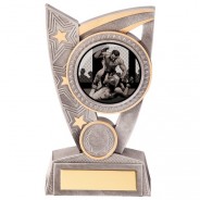 Awards and Gifts R Us Customizable 13 Inch Gold Male Karate Riser Figure Trophy Includes Personalization 