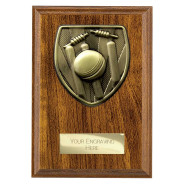 Cobra Plaque Cricket Award Walnut