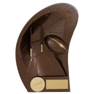 Antique Bronze / Gold Rugby Ball And Goalpost Award