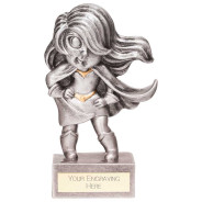 Superhero Female Award Antique Silver 