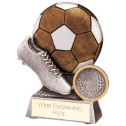 Exodus Football Boot & Ball Award Antique Gold & Silver 