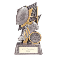 Strike Bolt Rugby Award Antique Silver & Gold