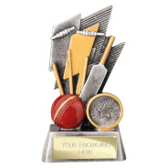 Strike Bolt Cricket Award Antique Silver & Gold