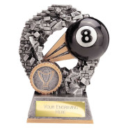Blast Out Pool Award Antique Silver & Gold