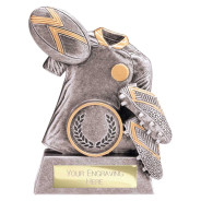 Spirit Rugby Resin Award Antique Silver & Gold