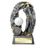 Blast Out Golf Male Resin Award Antique Silver
