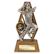 Immense Cricket Bowler Award Antique Gold & Silver