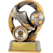 Gunmetal / Gold Football Boot and Ball Trophy