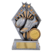 Diamond Shaped Rugby Trophy With Star Detail