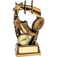 Gold Rugby Boot and Ball Trophy