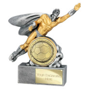 Hero Male Football Award Antique Silver