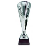 Silver Fluted Cup on Wooden Base