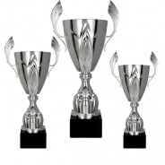 STUNNING SILVER HANDLED TROPHY CUPS 6 SIZES 20CM-40CM-FREE ENGRAVING & DELIVERY 