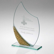 Jade Glass Plaque with Gold/Silver Bubble Detail