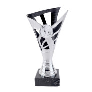 Silver and Black Plastic Cup with Centre Holder on Marble Base