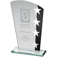 Jade Glass Shield with Silver/Black Star Design