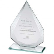 Jade Glass Diamond with Silver Lined Edges