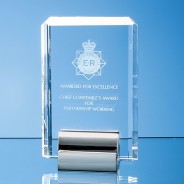 Optical Crystal Rectangle mounted on a Chrome Stand