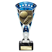 Cobra Star Cup Football Boot & Ball Silver & Blue