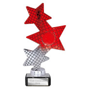 Trinity Star Multisport Plastic Trophy Red & Silver