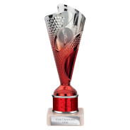 Rodeo Multisport Tube Trophy Silver & Red