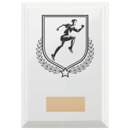 Male Running Reward Plaque In Arctic White