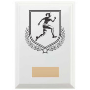 Female Running Reward Plaque In Arctic White