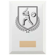 Cricket Batting Reward Plaque In Arctic White