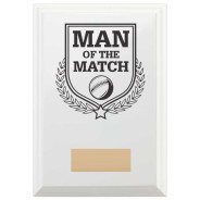 Cricket Man of the Match Reward Plaque In Arctic White