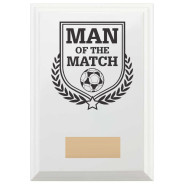 Football Man of the Match Reward Plaque In Arctic White