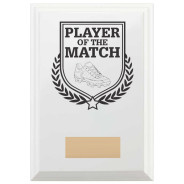 Football Player of the Match Reward Plaque In Arctic White