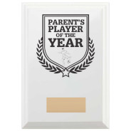Football Parent's Player of the Year Reward Plaque In Arctic White