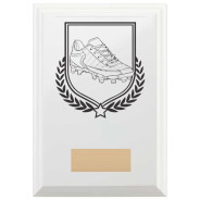 Football Boot Reward Plaque In Arctic White