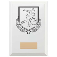 Ten Pin Bowling Reward Plaque In Arctic White