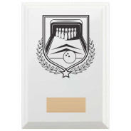 Ten Pin Bowling Reward Plaque In Arctic White