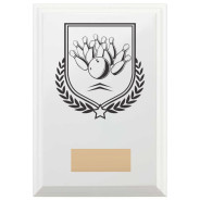 Ten Pin Bowling Reward Plaque In Arctic White