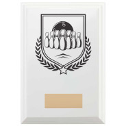 Ten Pin Bowling Reward Plaque In Arctic White