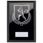 Cricket Batting Reward Plaque In Epic Black