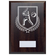 Cricket Batting Reward Deep Mahogany Plaque