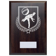 Cricket Bowling Reward Deep Mahogany Plaque