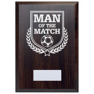 Football Man of the Match Reward Deep Mahogany Plaque