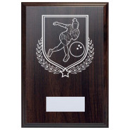 Ten Pin Bowling Reward Deep Mahogany Plaque