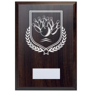 Ten Pin Bowling Reward Deep Mahogany Plaque