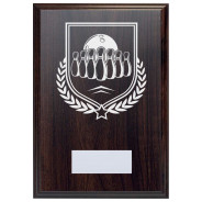 Ten Pin Bowling Reward Deep Mahogany Plaque