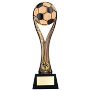 Two Tone Football Ball on Stand Bright Bronze Black