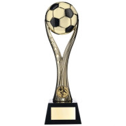 Two Tone Football Ball on Stand Bright Gold Black